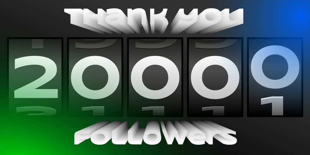 20 000 followers on Twitter