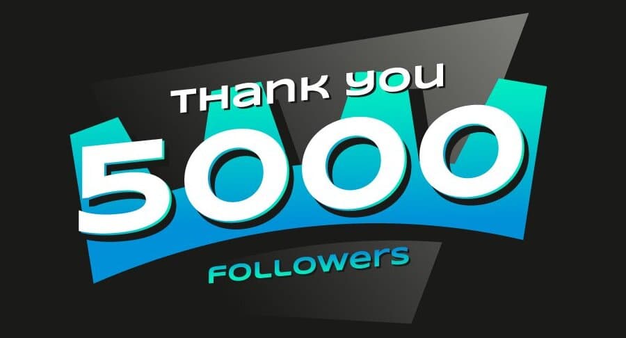 5,000 Followers on Twitter! Thank you!