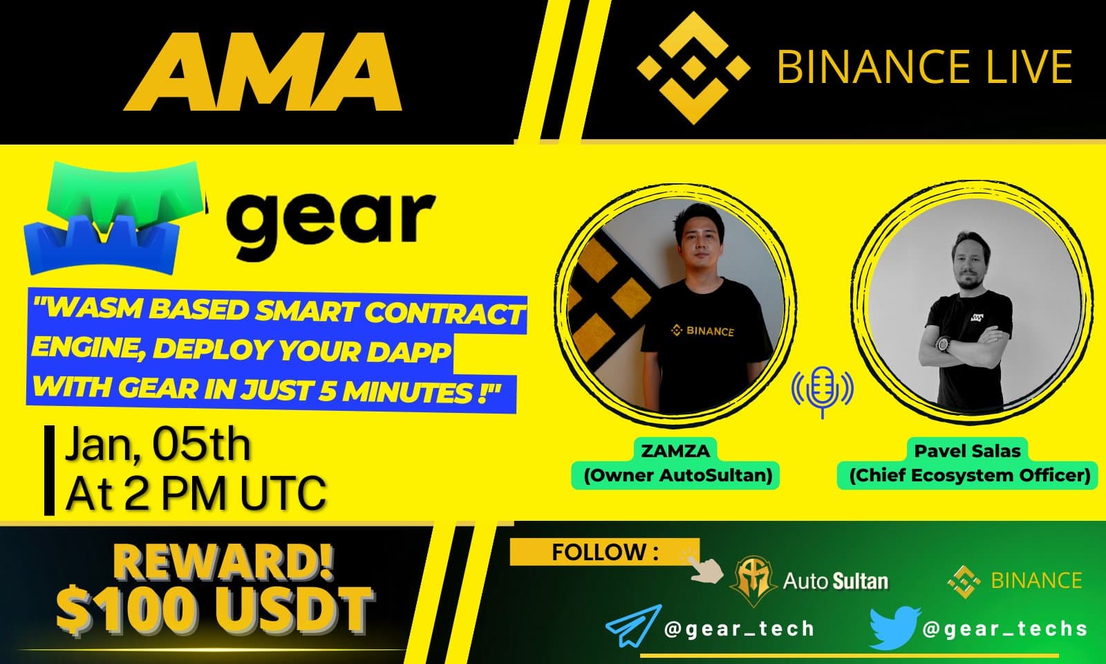 Binance Live AMA Gear X Auto Sultan