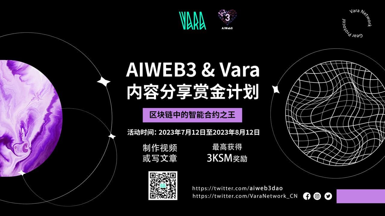AIWeb3 & Vara Chinese Community Video and Article Creation Contest